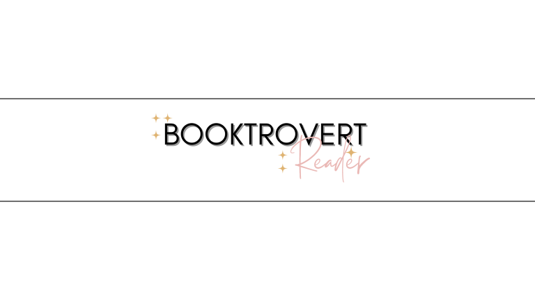 black and pink text of booktrovert reader logo. yellow stars surrounding logo