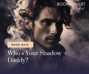 Dark and mysterious character with wavy hair and a piercing gaze surrounded by swirling shadows, representing the theme of the 'Who's Your Shadow Daddy?' fantasy quiz.