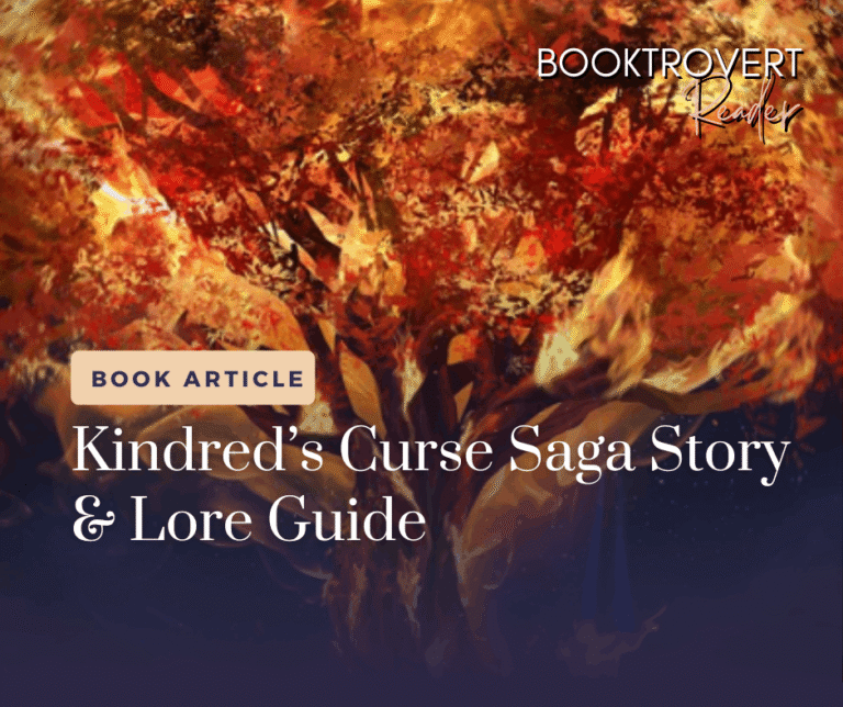 Kindred’s Curse Saga Story & Lore Guide featuring a fiery Everflame tree with glowing orange and red leaves.